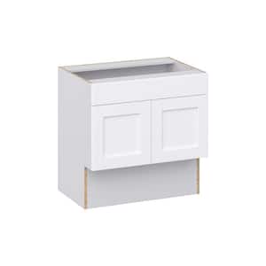 Mancos Bright White Shaker Assembled Accessible ADA Vanity Base with False Front Cabinet (30 in. W x 30 in. H x 21 in.D)