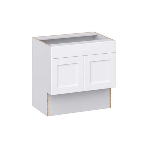 J COLLECTION Mancos Bright White Shaker Assembled Accessible ADA Vanity Base with False Front Cabinet (30 in. W x 30 in. H x 21 in.D)