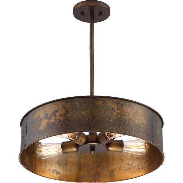 Filament Design 4 Light Weathered Brass Pendant Cli Sc658945 The Home Depot - Weathered Brass Pendant Light