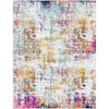 Livabliss Yamikani Fucia/Yellow 7 ft. 10 in. x 10 ft. 3 in. Abstract Distressed Area Rug S00161030342