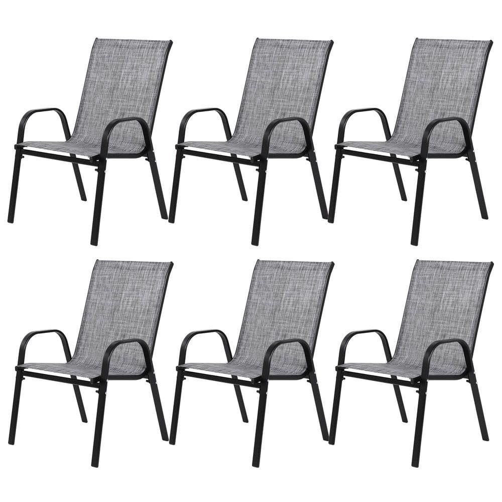 6-Piece All-Weather Metal Patio Outdoor Dining Chairs Camping Chairs with Breathable Textilene Fabric for Garden Deck price history on PriceWatchPro