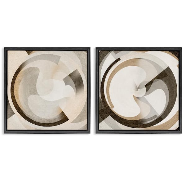 Stupell Industries Boho Centric Vortex by Noah Bay 2-Pieces Black Floater Frame Abstract Graphic Art Print 18 in. x 18 in.