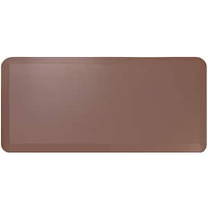 Anti-Fatigue Brown 39 in. x 20 in. Faux Leather Comfort Kitchen Mat