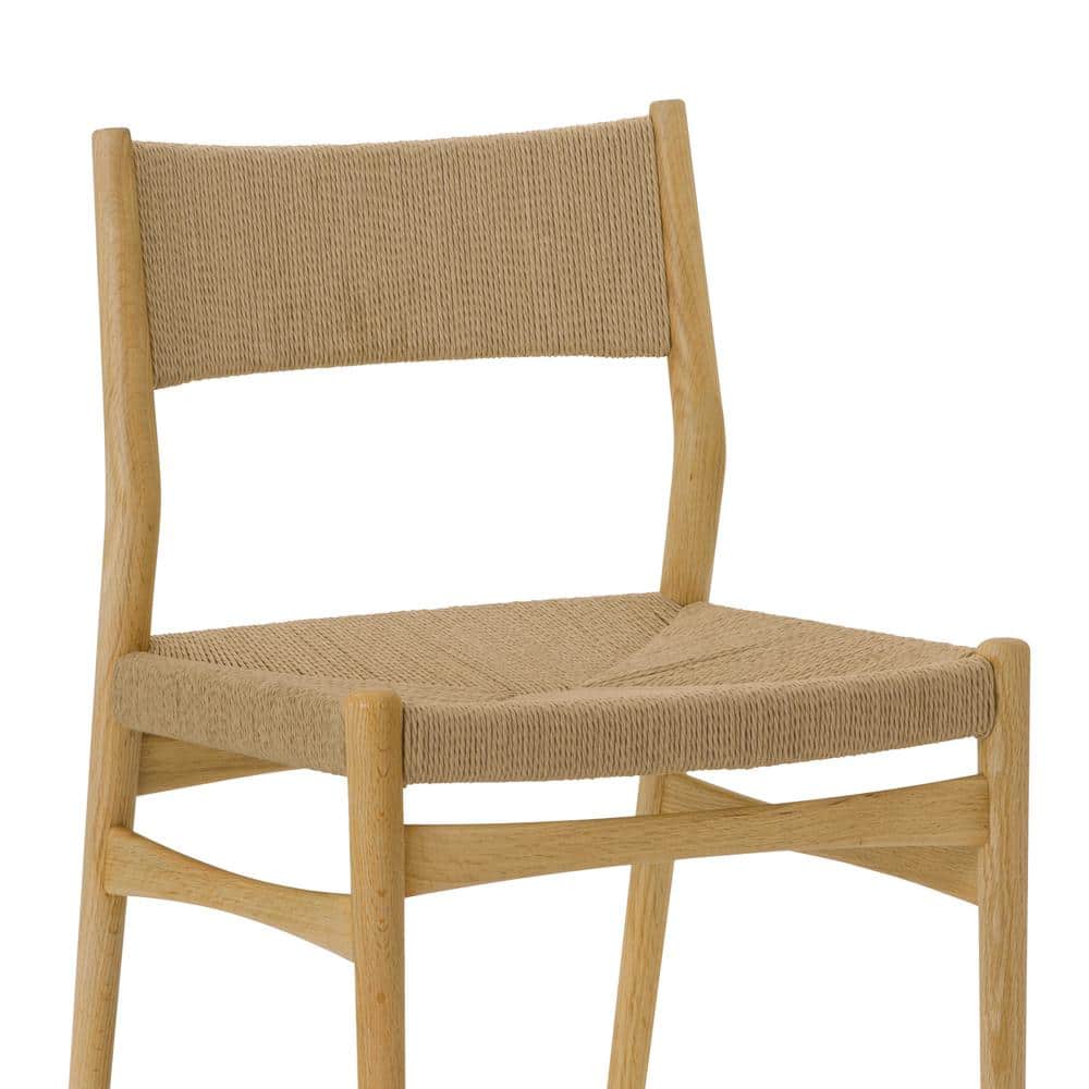 Natural Oak Round Dining Set with Paper Cord Seats