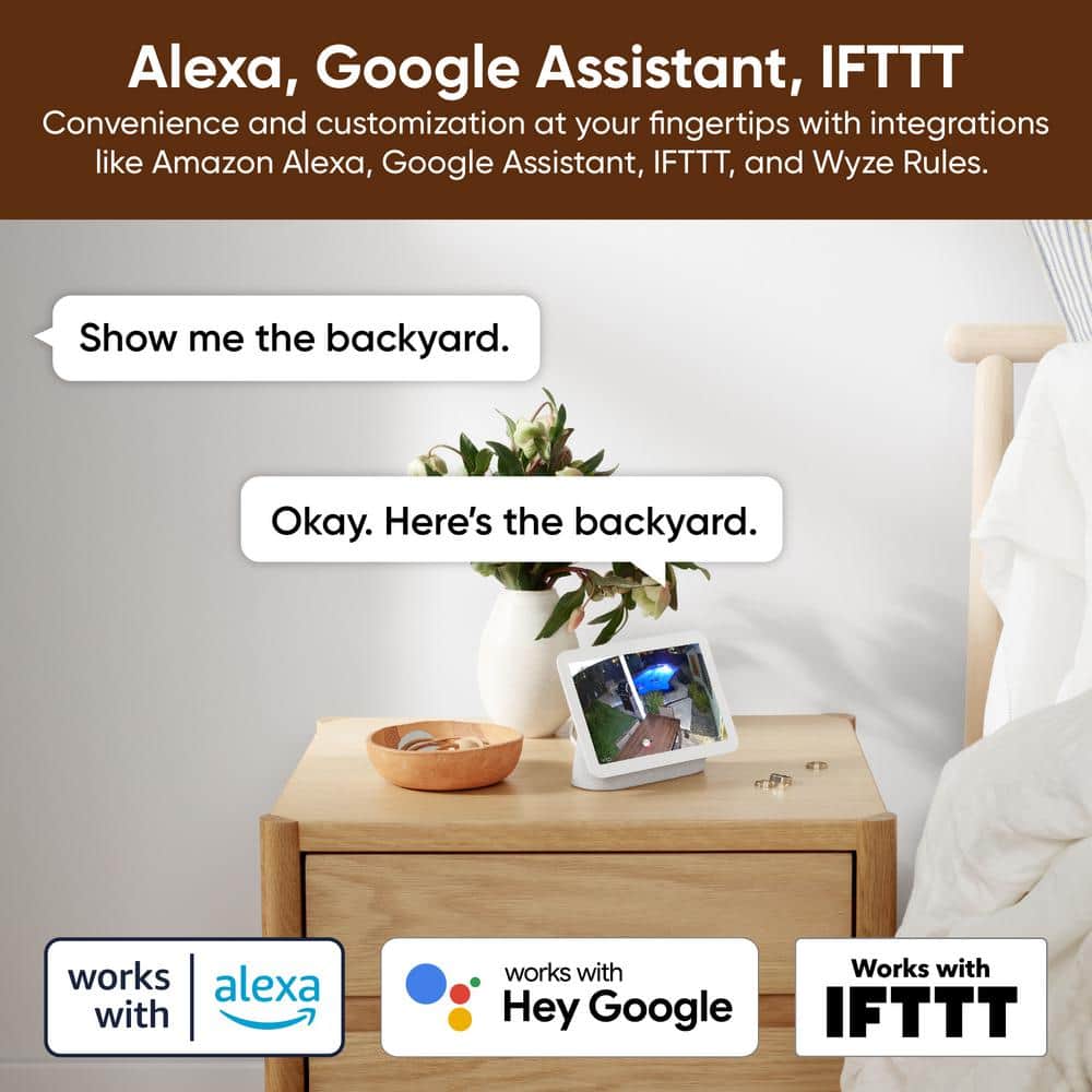 Cam v4 Wi-Fi 2.5K QHD Indoor/Outdoor Plug-In Smart Home Security Camera, Color Night Vision, 2-Way Audio (Gray)