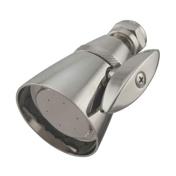 Westbrass 2-Spray Patterns 2-1/4 in. Wall Mount 1.8 GPM Showerhead in Satin Nickel