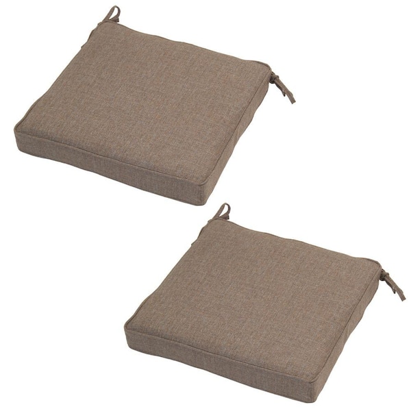 Hampton Bay 20 x 19 Outdoor Chair Cushion in Standard Saddle (2-Pack)