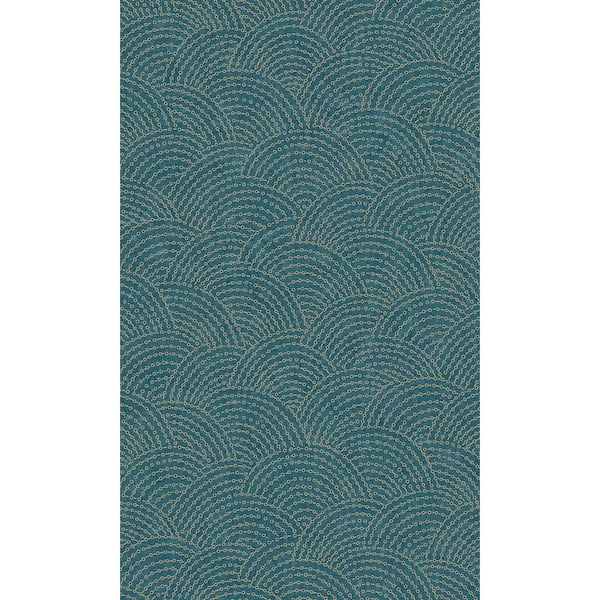 Walls Republic Blue Seashell Like Art Deco Geometric Printed Non-Woven Non-Pasted Textured Wallpaper 57 sq. ft.