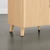 Spruce & Spring Oliver Oak TV Stand Fits TVs up to 80 in. with Wavy Panel Design, 2 Doors & 2 Drawers ,Soft-Close Hinges,Cable Ports SSKJWTTS001-OAK