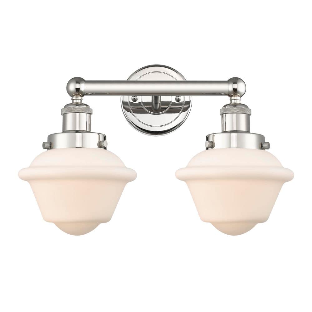 Oxford 15.5 in. 2-Light Polished Nickel Vanity Light with Glass Shade price history on PriceWatchPro