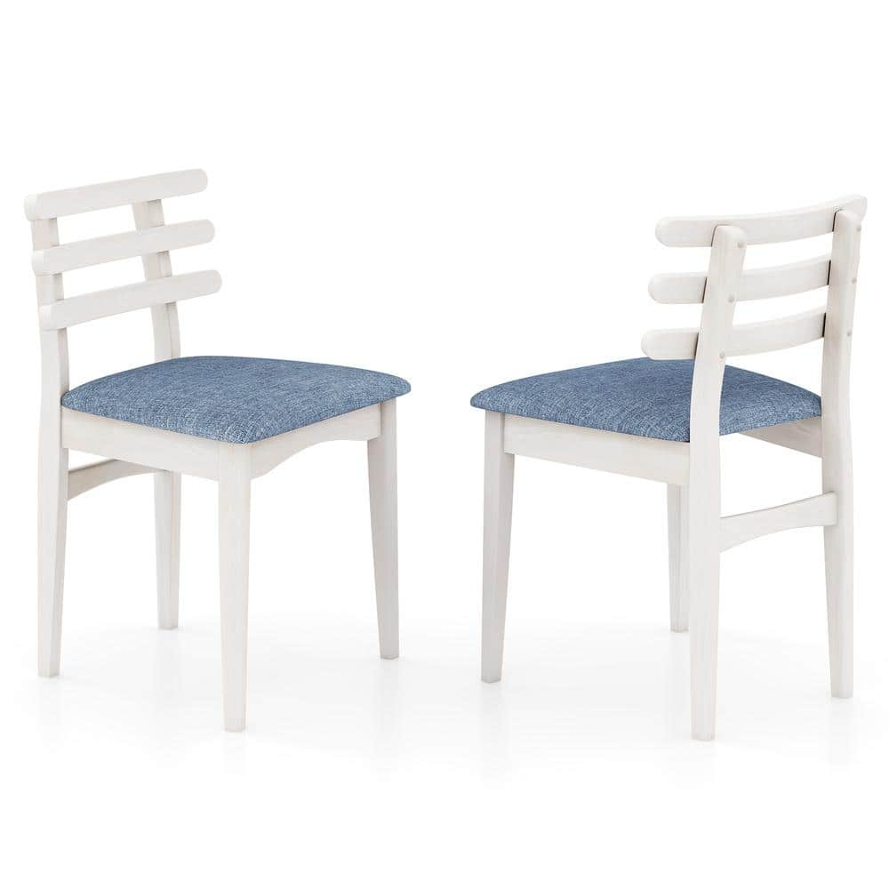 Fabric Kitchen Side Chairs with Rubber Wood Frame and Padded Seat-White price history on PriceWatchPro