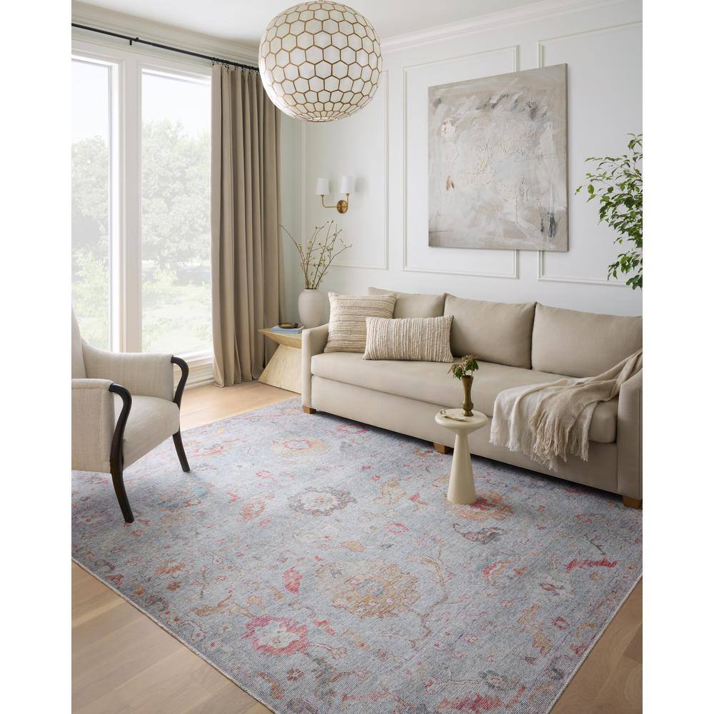 Elysium Gray and Multicolor Synthetic Runner Rug