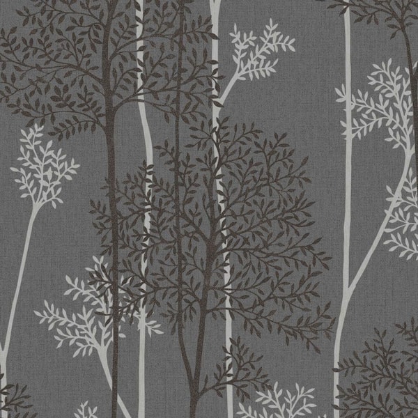 Graham & Brown Eternal Charcoal/Silver Vinyl Strippable Wallpaper (Covers 56 sq. ft.)