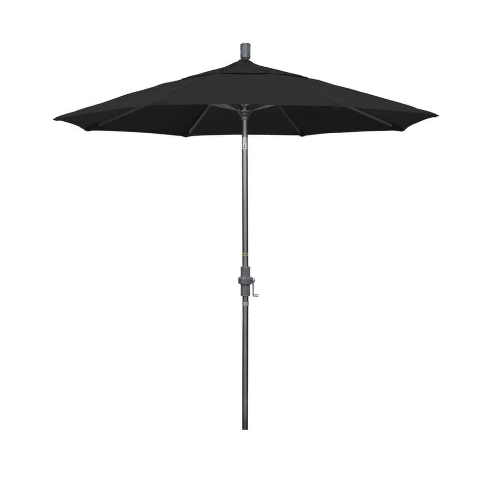 7.5 ft. Hammertone Grey Aluminum Market Patio Umbrella Collar Tilt Crank Lift in Black Sunbrella price history on PriceWatchPro
