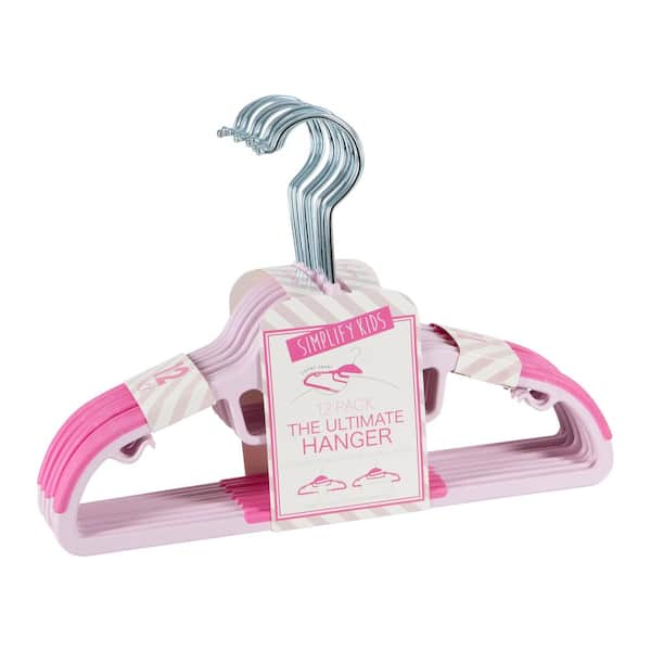 Simplify Kids 12-Pack Collar Saver Ultimate Hangers in Pink