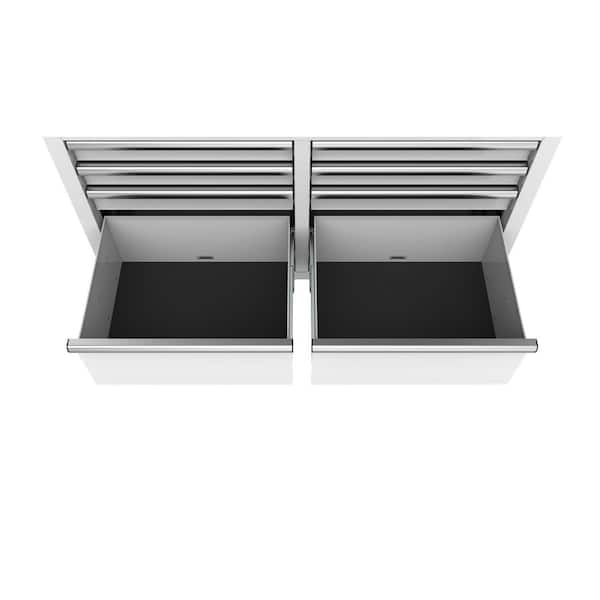 Husky Tool Storage 46 in. W Gloss White Mobile Workbench Cabinet