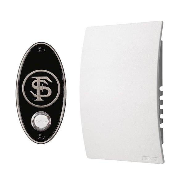 Broan-NuTone College Pride Florida State University Wired/Wireless Door Chime Mechanism and Pushbutton Kit - Satin Nickel