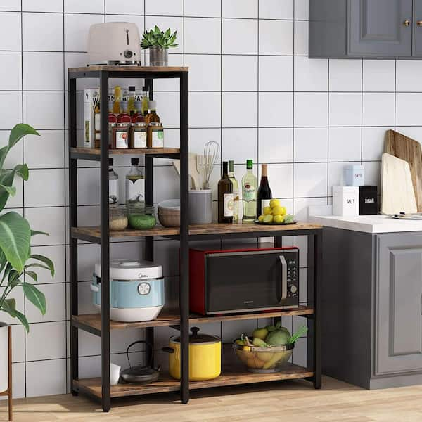 5-Tier Kitchen Bakers Rack Utility Storage Shelf Microwave Oven