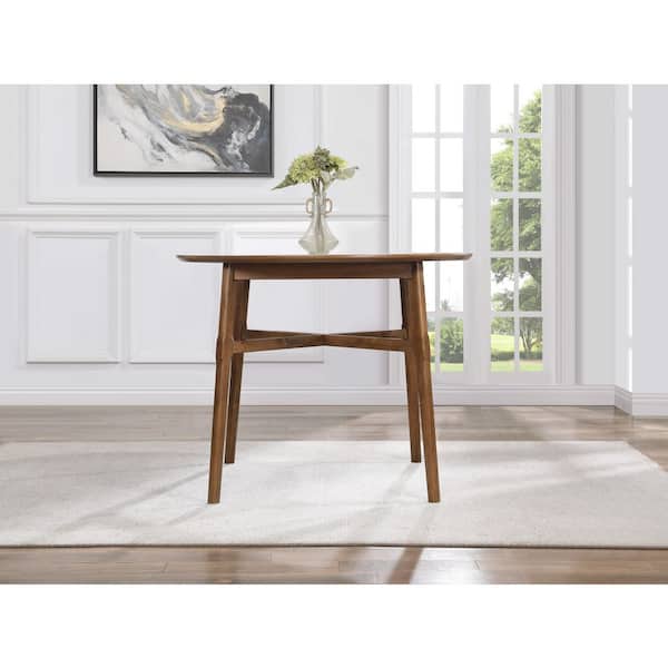 Oslo Pecan Brown Wood 4 Leg Counter Height Dining Table Seats-4