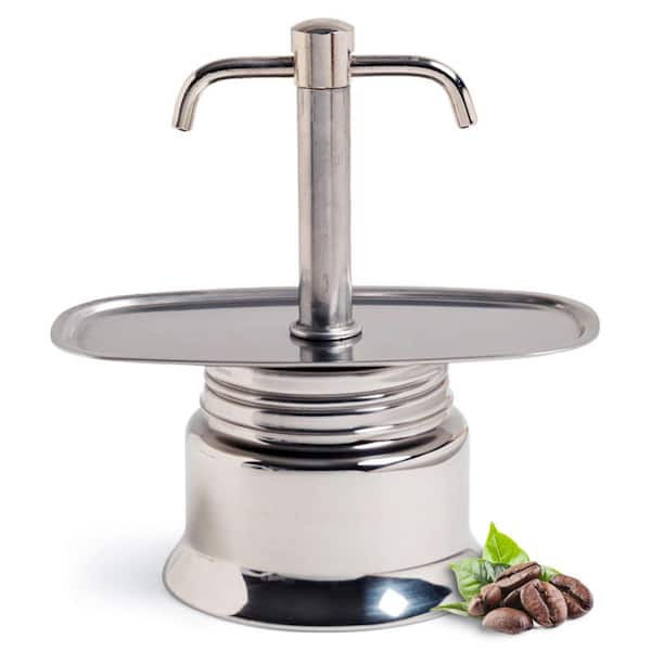 Double Spout 2-Cup Coffee Maker-Stainless Steel Stovetop Espresso Machine Maker