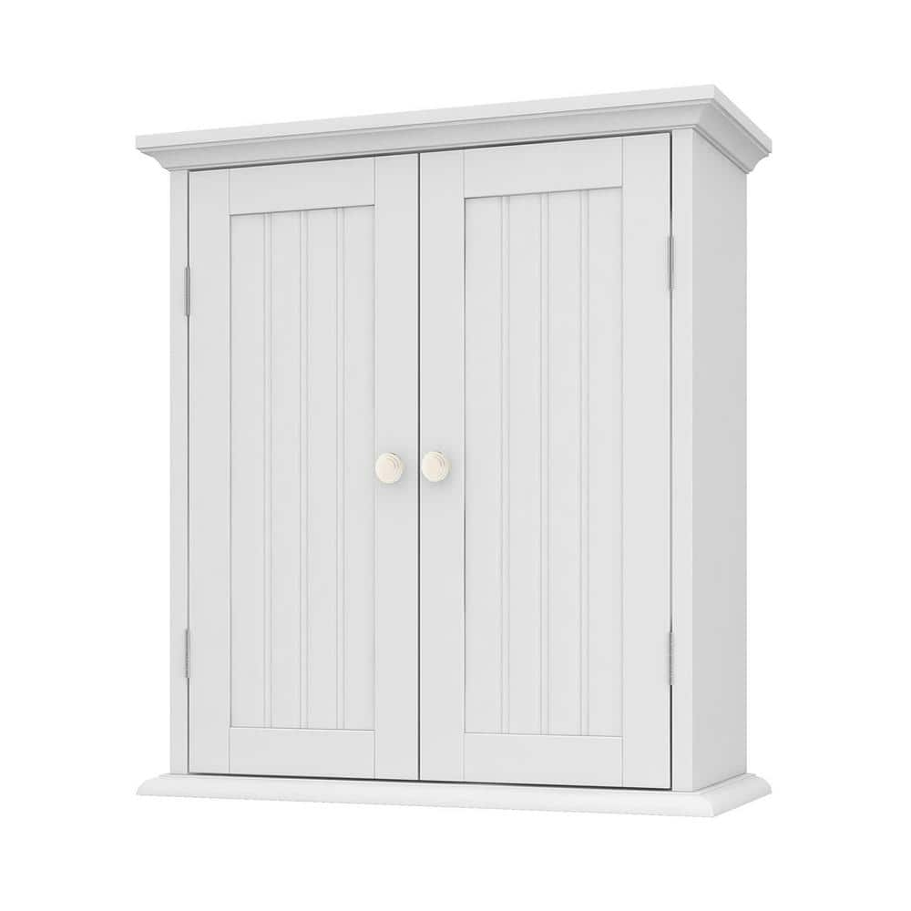 Dalila Modern Wall-Mounted Bathroom Storage Cabinet with Double Doors and Open Shelf Darby Home Co Finish: White