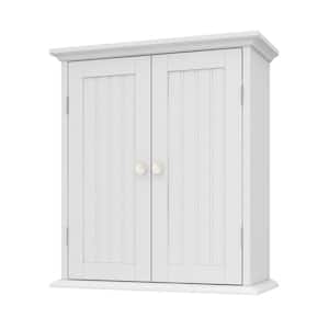 21.1 in. W x 8.8 in. D x 24 in. H Over the Toilet Bathroom Storage Wall Cabinet with Adjustable Shelves in White