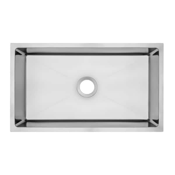 30 in. Undermount Handmade Single Bowl 18 Gauge Stainless Steel Kitchen Sink