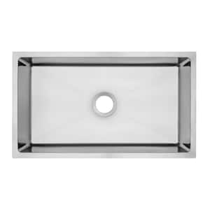 31 in. Undermount Single Bowl 18-Gauge Stainless Steel Kitchen Sink with Tiny Radius