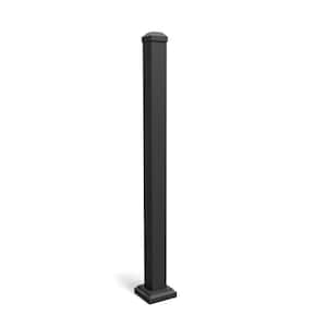 2.5 in. x 2.5 in. x 44.5 in. Textured Black Powder Coated Aluminum Deck Post Kit