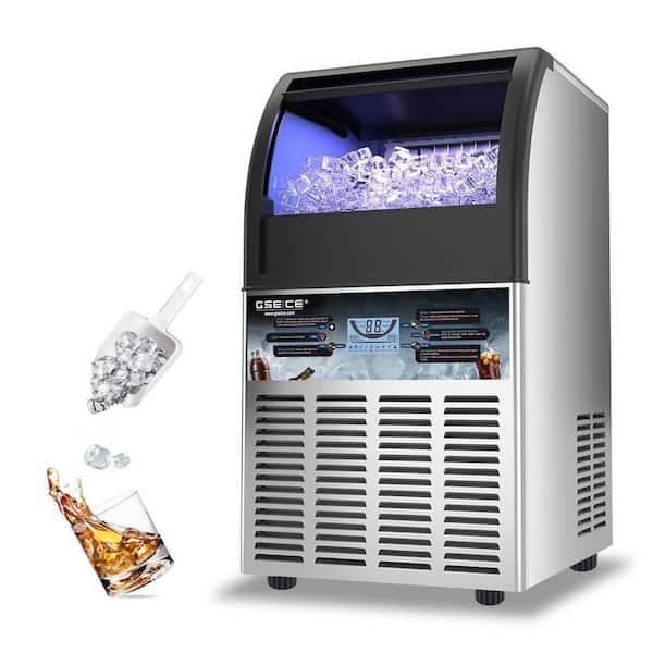 15 qt. 120 lbs./24H Commercial Ice Maker Cooler, Self-Cleaning, Dual Water Inlet-for Bar, Restaurant, and Home Use