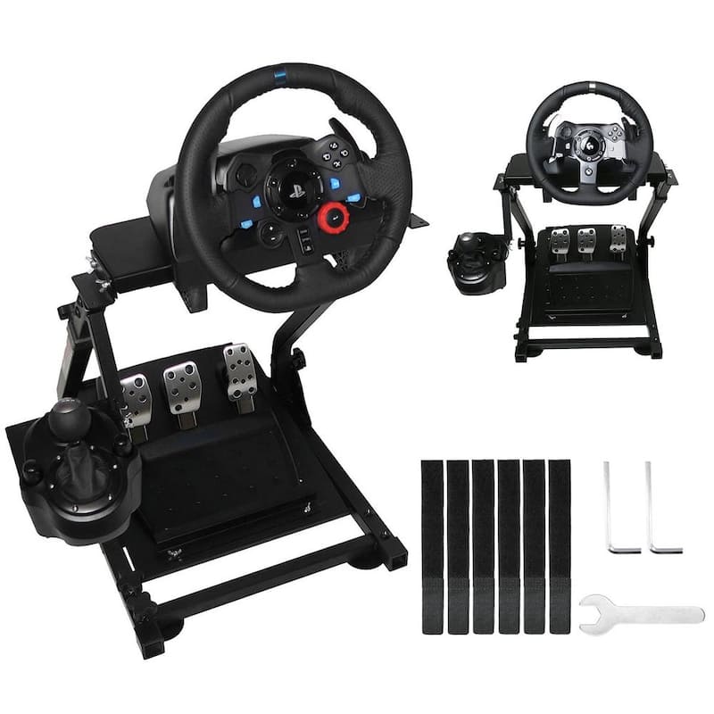 Luyster Race Simulator Cockpit for Logitech G25, G27, G29 Height Adjust Race Wheel Stand, Wheel and Pedals Not Included