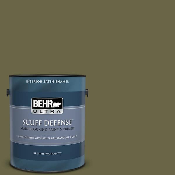 BEHR ULTRA 1 gal. #S350-7 Cedar Glen Extra Durable Satin Enamel Interior Paint & Primer