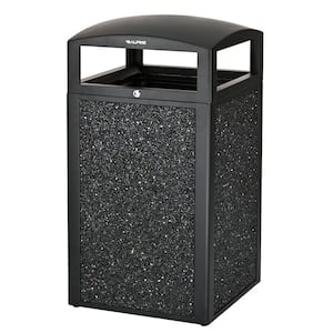 40 Gal. Gray Stone All-Weather Outdoor Commercial Trash Can with Lid