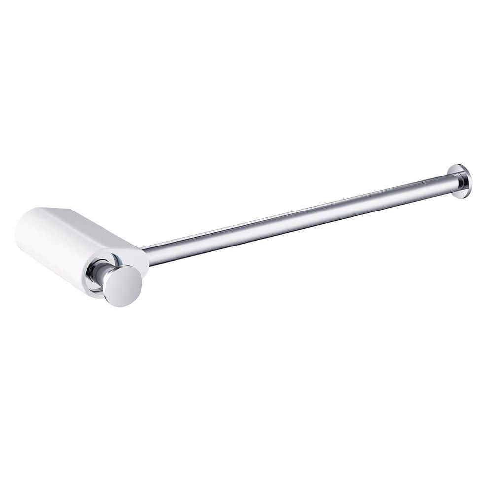 Bathroom Accessories 8 in. Wall Mounted Towel Bar in Chrome/White price history on PriceWatchPro