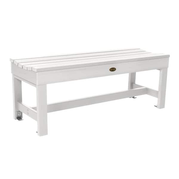 Highwood Weldon 46 in. 2-Person White Plastic Outdoor Bench