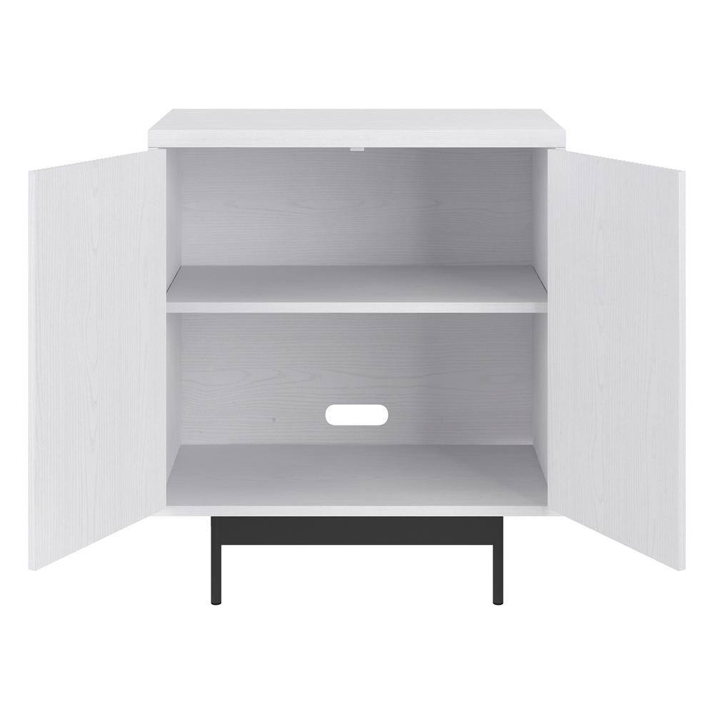 Whitman 28" White Ridged MDF Accent Cabinet with Adjustable Shelving
