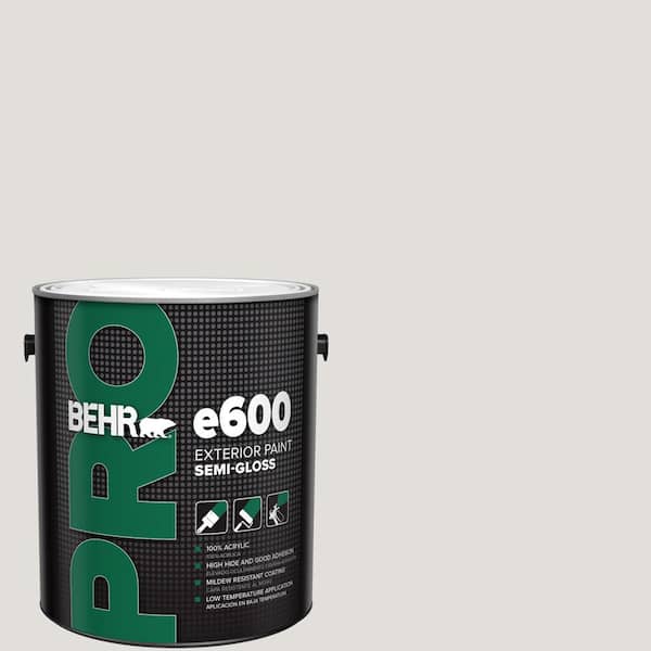 BEHR PRO 1 gal. e600 White Semi-Gloss Acrylic Exterior Paint PR67001 - The  Home Depot