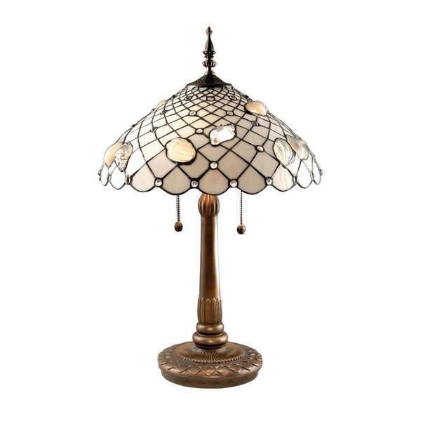 Dale Tiffany 26 in. Seashell Dark Antique Brass Table Lamp