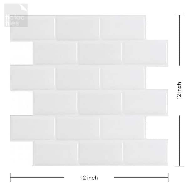 Tic Tac Tiles - Premium Anti-Mold Peel and Stick Wall Tile Backsplash in 12