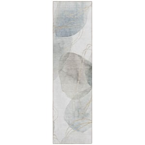 Chantille ACN544 Ivory 2 ft. 3 in. x 7 ft. 6 in. Machine Washable Indoor/Outdoor Geometric Runner Rug