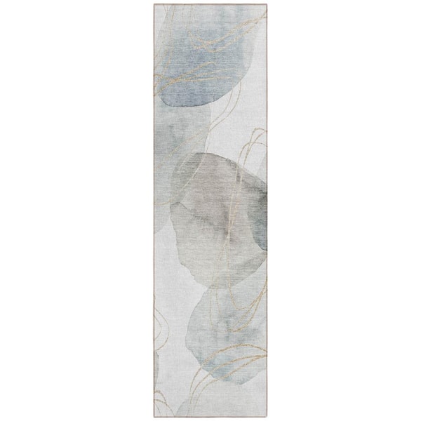 Addison Rugs Chantille ACN544 Ivory 2 ft. 3 in. x 7 ft. 6 in. Machine Washable Indoor/Outdoor Geometric Runner Rug