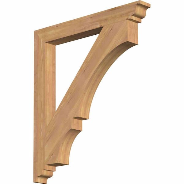 Ekena Millwork 3.5 in. x 36 in. x 32 in. Western Red Cedar Balboa Traditional Smooth Bracket