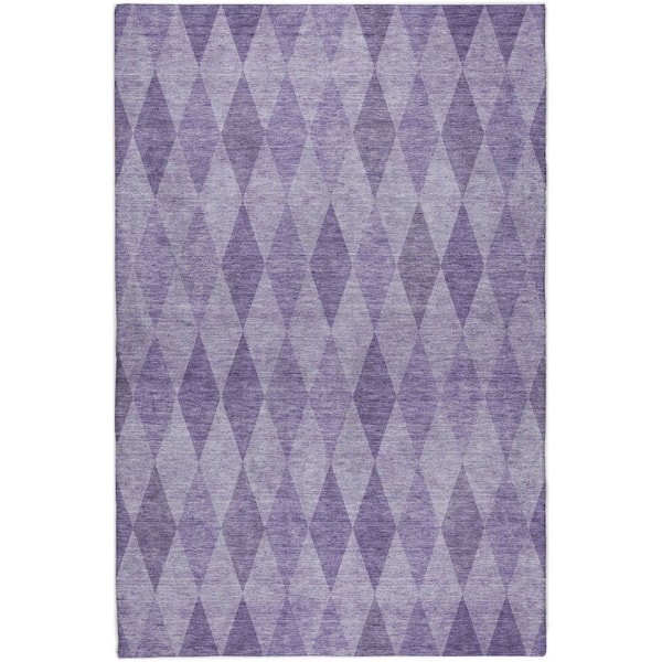 Dream Shag Premium Machine Washable Abstract ADS561 Purple 9 ft. x 12 ft. Area Rug