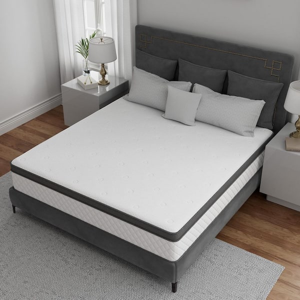 King Medium Gel Hybrid Bamboo Charcoal Memory Foam 12 in. Innerspring Pillow Top Motion Isolation Mattress