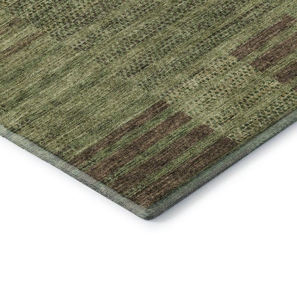 Mayfield Premium Machine Washable Abstract AMF954 Mocha 5 ft. x 7 ft. 6 in. Area Rug