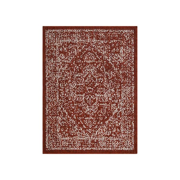Zaria Red 2 ft. x 3 ft. Indoor/Outdoor Area Rug