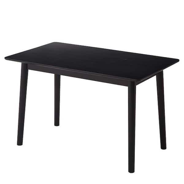 Unbranded Black 47 in. Modern Wood Dining Table for 4, Kitchen Table Coffee Table for Small Space Kitchen Dining Room