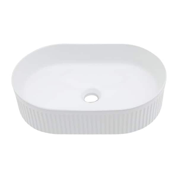 19.31 in. Drop-In/Undermount Single Bowl White Ceramic Kitchen Sink