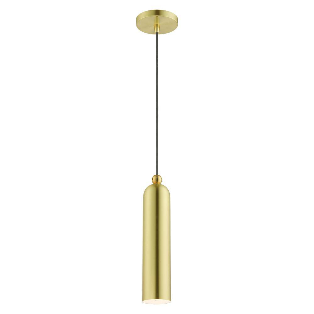 Elegant Satin Brass LED Pendant Light for Indoor/Outdoor Use