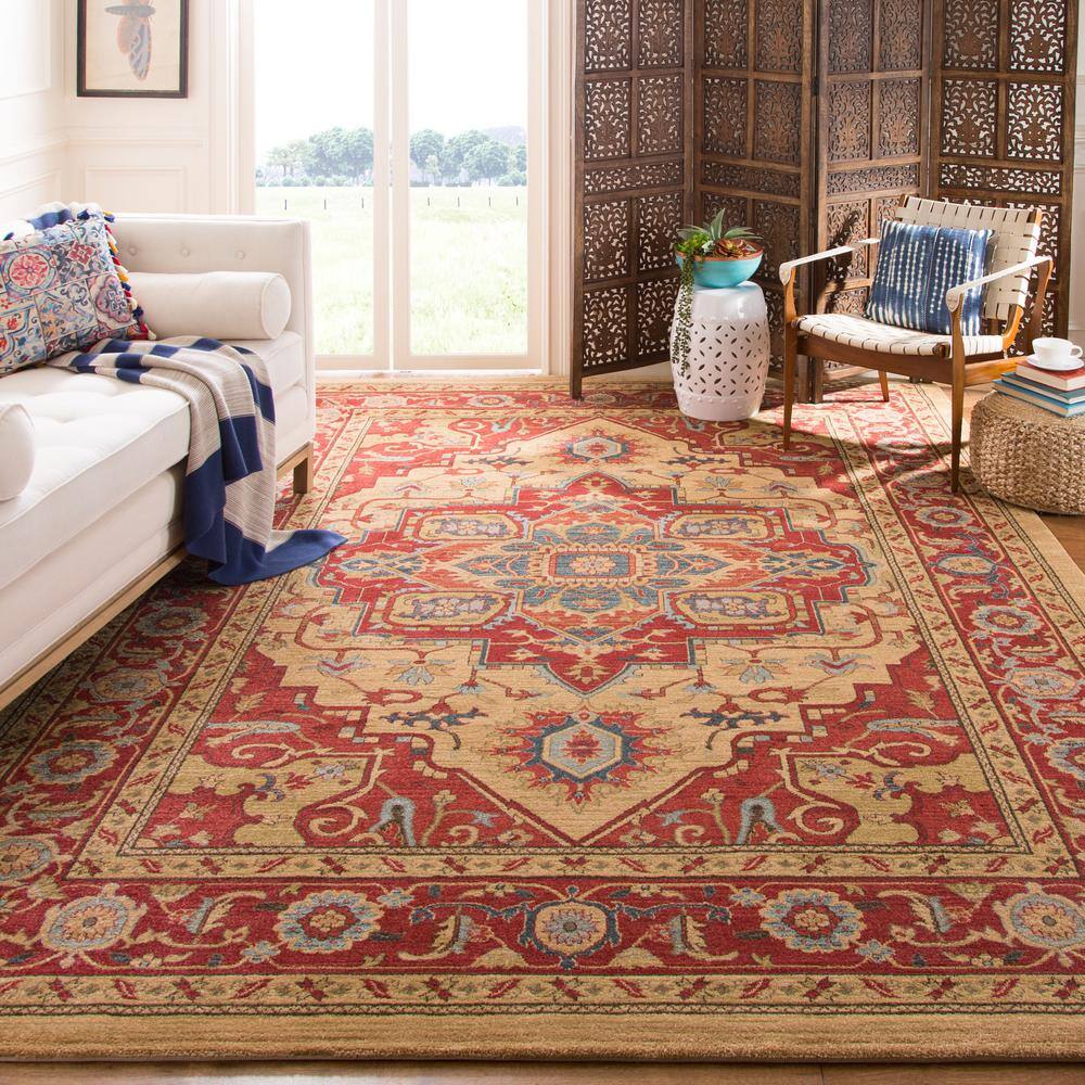 Safavieh Mahal Red and Natural Square Area Rug